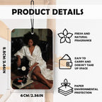 Modern Trendy Black Woman Car Air Freshener 3 Pcs, African American Feminist Music Disc Air Freshener Hanging Decor for Cars Closet Drawer Books Accessories Gifts