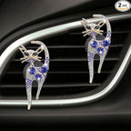 2PCS Car Vent Clips, Bling Cat Air Conditioning Outlet Clip, Crystal Rhinestone Auto Diffuser Clip, Cute Car Accessories for Women, Vehicle Interior Decoration (Blue)