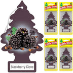 LITTLE TREES Car Air Freshener. Hanging Tree Provides Long Lasting Scent for Auto or Home. Blackberry Clove, 24 Air Fresheners (Pack of 6)