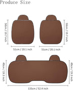 acdiac Universal Ice Silk Car Seat Cover Summer Auto Cool Cushion Breathable Cozy Non-Slip Car Seat Pads 3pcs/Sets (Brown)