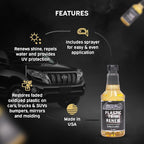 LANE'S Plastic Restorer, Trim Restorer Automotive, Faded Bumper Restorer, Durable Protection (32 oz)