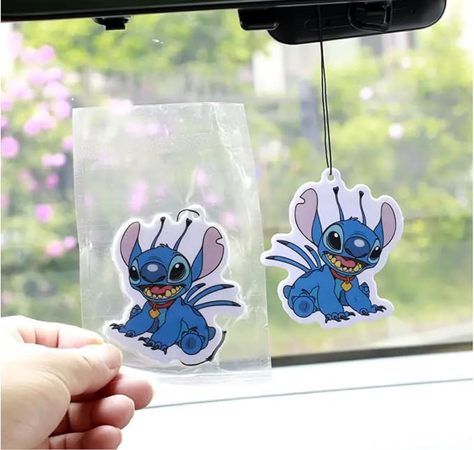 Rawan 4 Pack Car Air Freshener Cartoon, Accessories Cute for Women Girls And men Car, Funny Decor Hanging Fresheners Car Interior Room Decorations, for Christmas Gift. (E, Large)