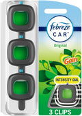 Febreze Car Air Freshener, Odor-Fighting Automotive Vent Clip, Gain Original Scent, 3 Count