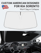 Proadsy 2026 Upgrade Front Windshield Sun Shade Foldable Sunshade Protector Sun Visor Custom Fit 2016-2020 Kia Sorento LX, S, EX, SX, and SX-Prestige SUV Accessories