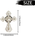 Bling Cross Air Vent Clips, 4 Pcs Crystal Cross Car Air Fresheners Vent Clips Car Diffuser Vent Clip Rhinestone Diamond Cross Decoration Interior Decor Bling Accessories for Women
