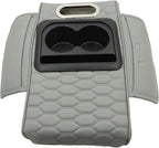 Priprilod Gray Car Center Console Armrest Pillow, Memory Foam with Cup Holder and Cell Phone Holder, Multifunctional Car Center Console Organizer, Universal Fit for Most Car Interior Accessories