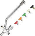Foam Cannon Dual Connector Accessory for Pressure Washer, Double Tip Attachment for Soap Cannon, 5 Power Washer Sprayer Nozzles, 1/4 Inch Quick Connect, Car Wash Kit