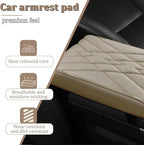 Car Center Console Cover, Memory Foam Vehicle Arm Rest Seat Box Cushion Pad, Scratch & Wear Resistant Automotive Middle Console Protector, Universal for SUV Automobile Truck (Beige)