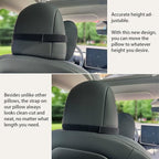 TESBEAUTY Nappa Leather Seat Headrest Pillow 2 Packs for Tesla Neck Pillow Uniquely Designed for Tesla Model X/SY/3 Higher Version Fits Taller Than 5'7", Genuine Nappa Leather Visible Strap Black