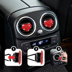 4PCS Heart-Shaped Car Vent Clip with Rhinestone, Vent Clip Car Accessories, Sparkly Rhinestone Bling Diamond Freshener Holder, Air Conditioning Outlet Ornament for Women Girls (Red, Style1)