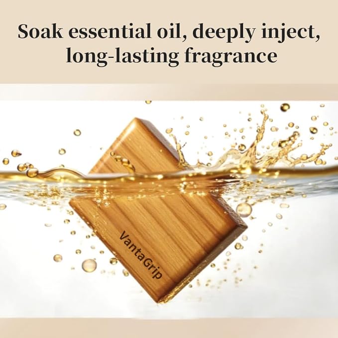 Car Air Freshener - The Original Wood Air Freshener - Car Odor Eliminator - Long Lasting Scent - Auto Accessories - Metal Clip - Essential Oils - Clean Ingredients - Amber Scent Starter Kit