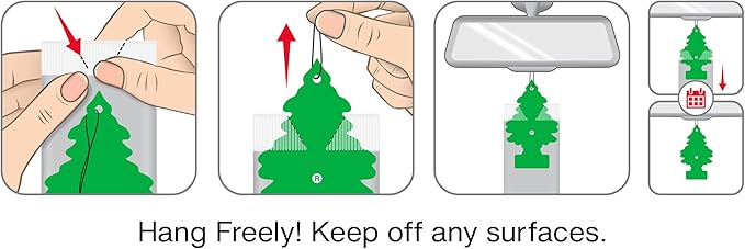 LITTLE TREES Air Freshener, Hanging Tree, Cinnamon Apple | Long Lasting Scent | For Auto or Home | 24 Count, Pack of 6