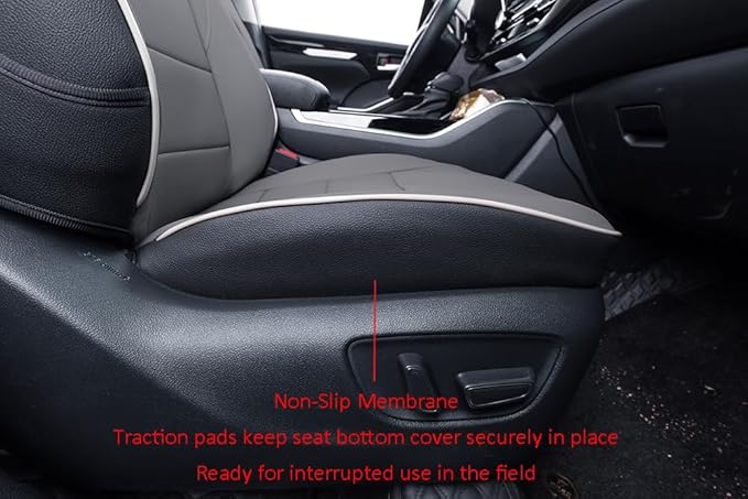 EKR Camry Car Seat Covers for Toyota Camry Hybrid LE,Hybrid SE 2018 2019 2020 2021 2022 2023 2024,Leather Car Seat Cover Full Set for Trucks SUV-Faux Leather(Black/Gray)