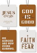 Christian Scripture Car Air Freshener 4Pcs, Trendy Leopard Hanging Scents,Retro Coquette Cheetah Prints Gift Air Freshener Hanging in Car Wardrobe Drawer or Book.