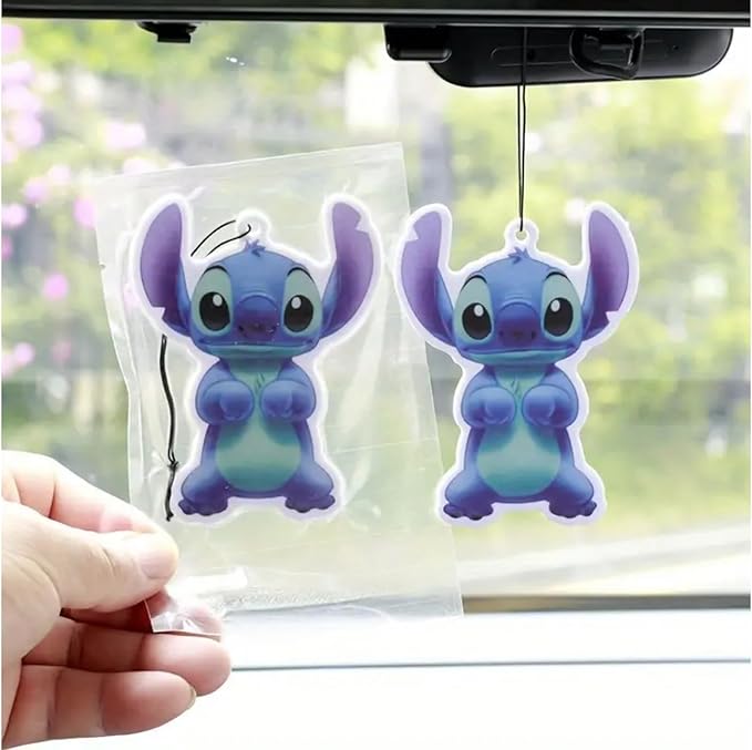 Rawan 4 Pack Car Air Freshener Cartoon, Accessories Cute for Women Girls And men Car, Funny Decor Hanging Fresheners Car Interior Room Decorations, for Christmas Gift. (E, Large)