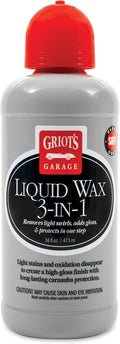 Griots Garage Liquid Wax 3-In-1 for Car Polishing and Detailing, High Gloss Shine and Carnauba-Based Protection for Auto Paint, 11013, 16oz