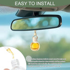 5PCS Hanging Car Air Freshener, Car Air Freshener Diffuser, 8ml Hanging Essential Oil Diffuser Bottle, Auto Interior Cute Glass Empty Perfume Bottle Ornament for Most Vehicles (Oblateness)