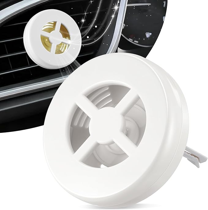 Car Fragrance Holder Compatible with Bath & Body Works Refills (Not Included), Air Freshener Vent Clip or Visor Clip, Refillable Scent Holder, Easy to Open Car Diffuser Accessory (White)