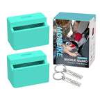 Morlike Silicone Seatbelt Secure Buckle Safety Cover Lock | Keep Children Safe in Car Seat and Prevent Kids from Accidentally Unbuckling | Buckle Guard Fits Almost Vehicles (Light Blue, 2 Pack)