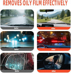 Glass Oil Film Remover for Car,Glass Guard Cleaner,Powerful Emulsion Oil Film Remover with Hydrophobic Anti-Fog Coating,Window and Windshield Cleaning Tool with Board for Car and Home Use (1PCS)