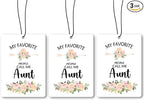 Aunt Gifts Car Air Freshener Hanging 3 Pack, My Favorite People Call Me Auntie Car Accessories Gifts for Christmas Women, Rustic Floral Scent Card Lavender for Closet Drawer Bathroom Decor