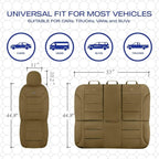 Skechers Memory Foam Car Seat Covers, Lycra Fabric Seat Covers, Seat Cover Full Set Airbag Compatible, Automotive Comfort Protection for Most Cars,Trucks, SUVs, All Brown