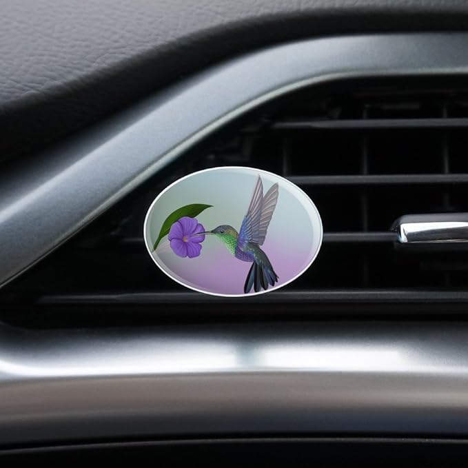 Hummingbird Crowned Woodnymph Purple Violet Car Air Freshener Vent Clip