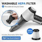 GajetNest Handheld Mini Portable Compact Car Vacuum Cleaner & Blower 3-in-1 with HEPA Filter, Lightweight Design, 25-Minute Running Time, Cordless Rechargeable Crevice Tool - 15000 PA Suction