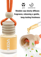 Ikeda Car Air Freshener: Hanging Car Smell Air Freshener | 10ml Hanging Car Perfume | Long Lasting Fragrance | Strong Scents Diffuser for Auto Home (Orange|Circular)