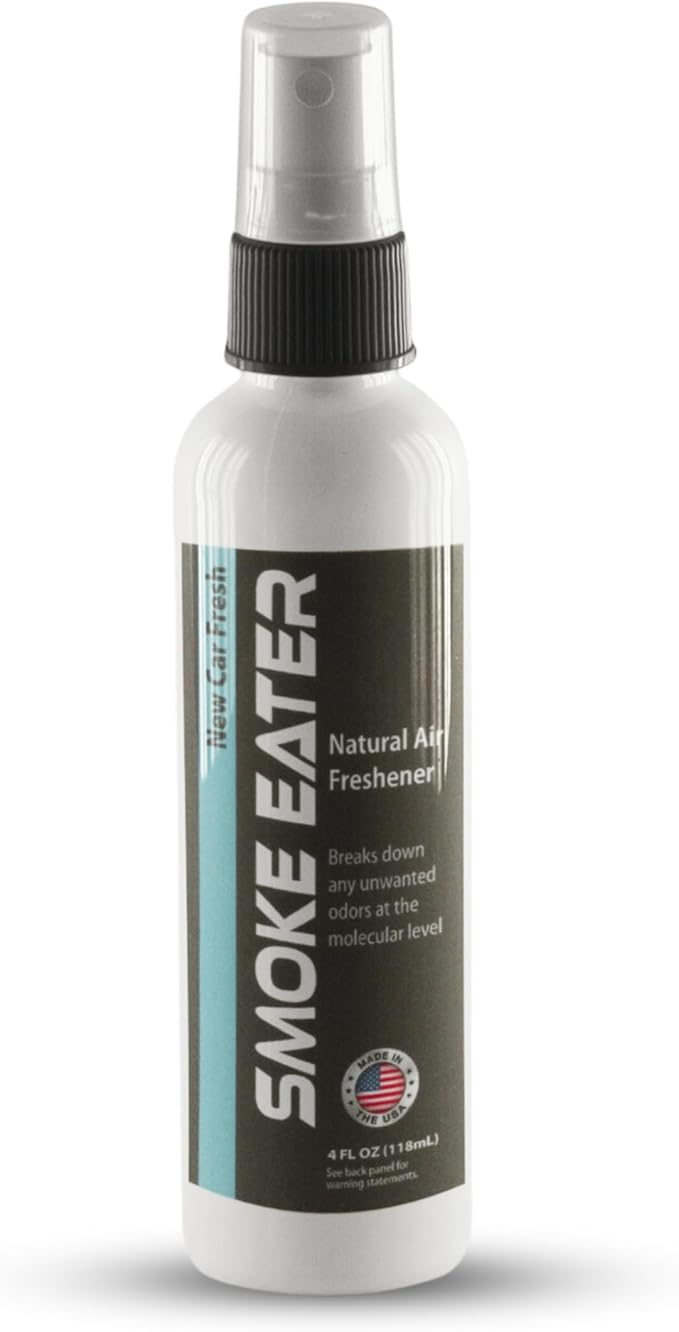 Smoke Eater Odor Eliminator Spray, New Car Fresh, 40 oz — Tea Tree Oil Breaks Down Smoke at the Molecular Level