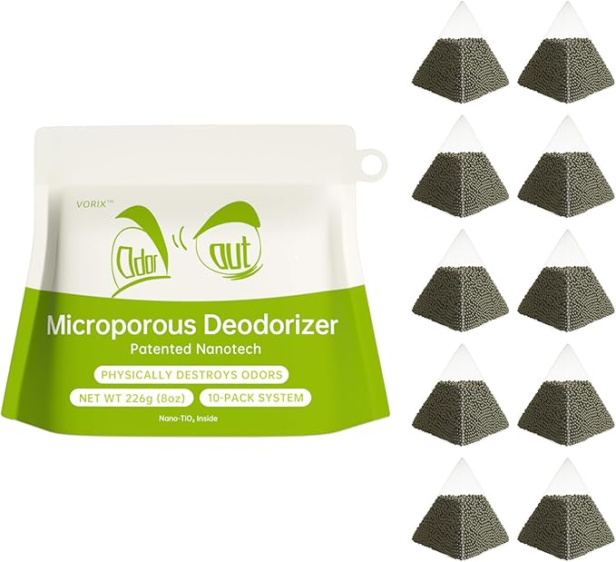 Activated Charcoal Odor Absorber 10 Pack (10 * 20g), Natural Air Purifying Bags, Refrigerator Deodorizer, Shoe & Closet Odor Eliminator, Reusable Non-Toxic Air Freshener for Home Car Basement