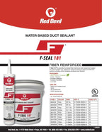 Red Devil 0846DX F-Seal 181 Fiber Reinforced Water Based Duct Sealant, 10.1 oz, Gray, 24 Pack
