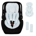 GFU Infant Car Seat Insert Head and Body Support, Reversible Newborn Insert for Carseat with Strap Pads, Soft Stroller Cushion Pillow Insert for Boys and Girls, Fits for Stroller, Swing, Lightblue