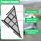 Double-Layer Car Ceiling Cargo Net, 31.49" x 20.86" Auto Roof Mesh Storage Pocket with Adjustable Buckle, 3 & 4-Handle Vehicle Interior Organizer Bag for Road Trips and Camping (Black)