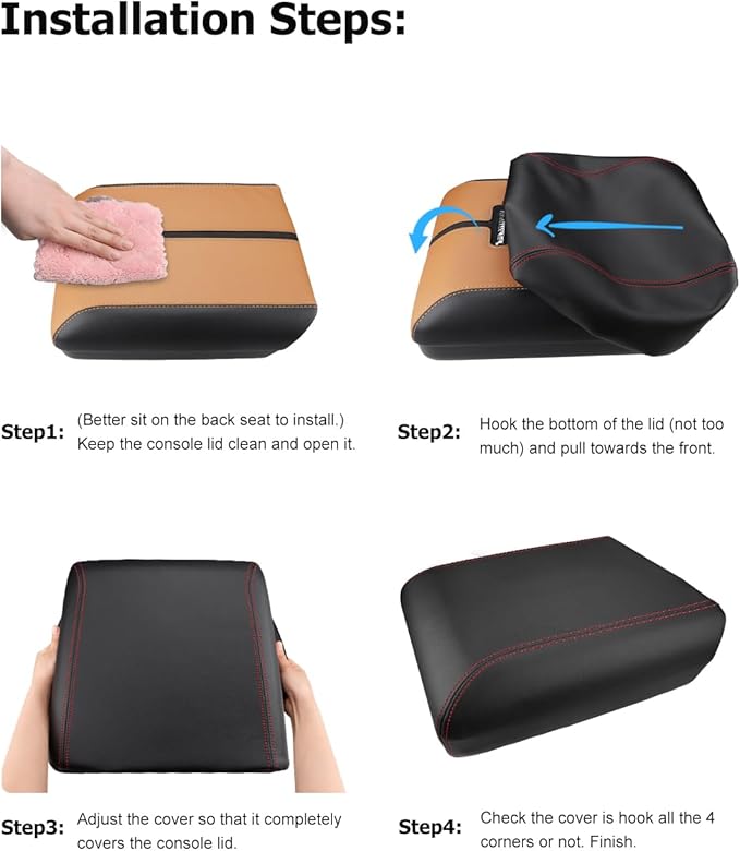 INTGET Center Console Cover for 2025 2026 Ford F150 Accessories Interior 2021 2022 2023 2024 Car Middle Arm Rest Armrest Lid Seat Cover Protector Elbow Cushion Pad (Neoprene, 2021-2026)
