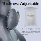 TESBEAUTY Nappa Leather Headrest Pillow 2 Packs for Tesla Neck Pillow Uniquely Designed for Tesla Model Y/3/S/X Tesla Car Neck Support Cushion for People Under 5'7" Black