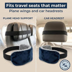 Travel Pillow Alternative Stops Bobbing | Airplane Head Straps and Car Support Band | Great on Travel Upright | Super Comfy Neck Support | Small & Compact