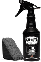 CAR GUYS Tire Shine Spray - The Perfect Deep Black Shine - Long Lasting Car Tire Dressing - No Sling & Dry to Touch - 18 Oz Kit with Applicator