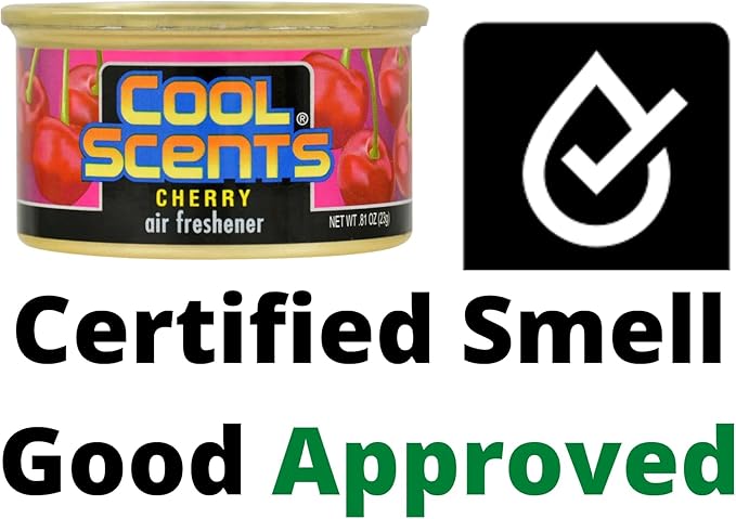 California Cool Scents Air Freshener Long-Lasting Fresh Aroma, Spill-Proof Organic Canister, .81 oz Each, Cherry, 4 Packs