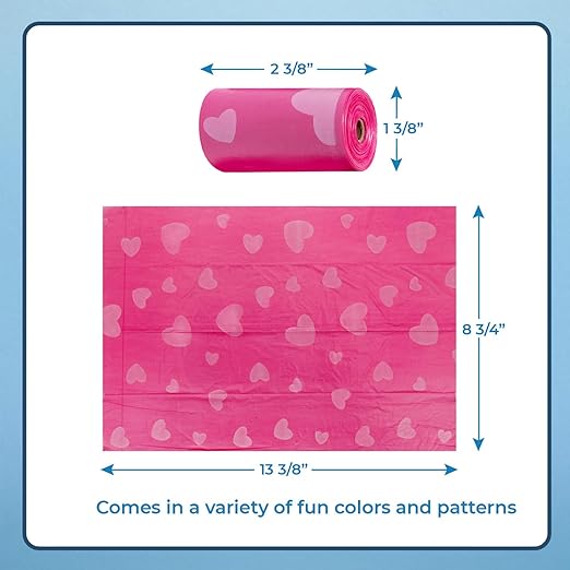 Best Pet Supplies Dog Poop Bags (240 Bags) for Waste Refuse Cleanup, Doggy Roll Replacements for Outdoor Puppy Walking and Travel, Leak Proof and Tear Resistant, Thick Plastic - Assorted Colors