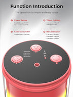 Waterless Diffuser for Essential Oil: Mini Battery Scent Diffuser for Room&Home&Car with 9 Colors LED Light - Aroma Cool Mist Machine Bright Red