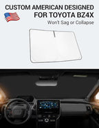 Proadsy 2026 Upgrade Windshield Sun Shade Custom Fit Toyota bZ4X 2023-2026 4-Layer Foldable Front Sunshade Protector Sun Visor Blocks UV Rays Keep Car Cooler