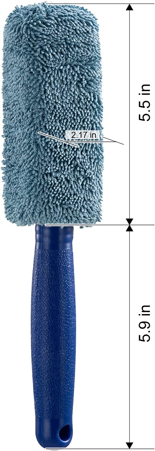 Wheel Brush, Microfiber Metal Free Wheel & Rim Brush Cleaner Brush for Wheel and Rim Detailing, No Scratching