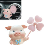 MLY Cute Pig Car Air Freshener Vent Clips, Rotating Windmill Car Vent Air Clip, Creative Fan Outlet Vent Fresheners, Auto Animal Dashboard Trim Clips, Interior Decoration Accessories (Pig)