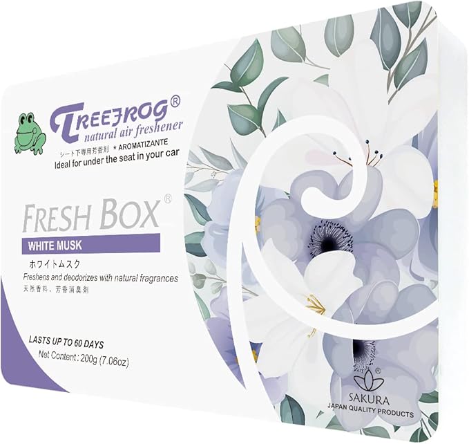 Tree frog Fresh Box White Musk 4-pack Treefrog Air Freshener, Large Pack and Long Lasting JDM Car Freshener