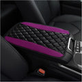 Car Center Console Cushion Pad, PU Leather Waterproof Auto Armrest Box Cover Protector, Comfortable Armrest Seat Box Cover Mat, Universal Car Accessories for SUV Truck (Purple)