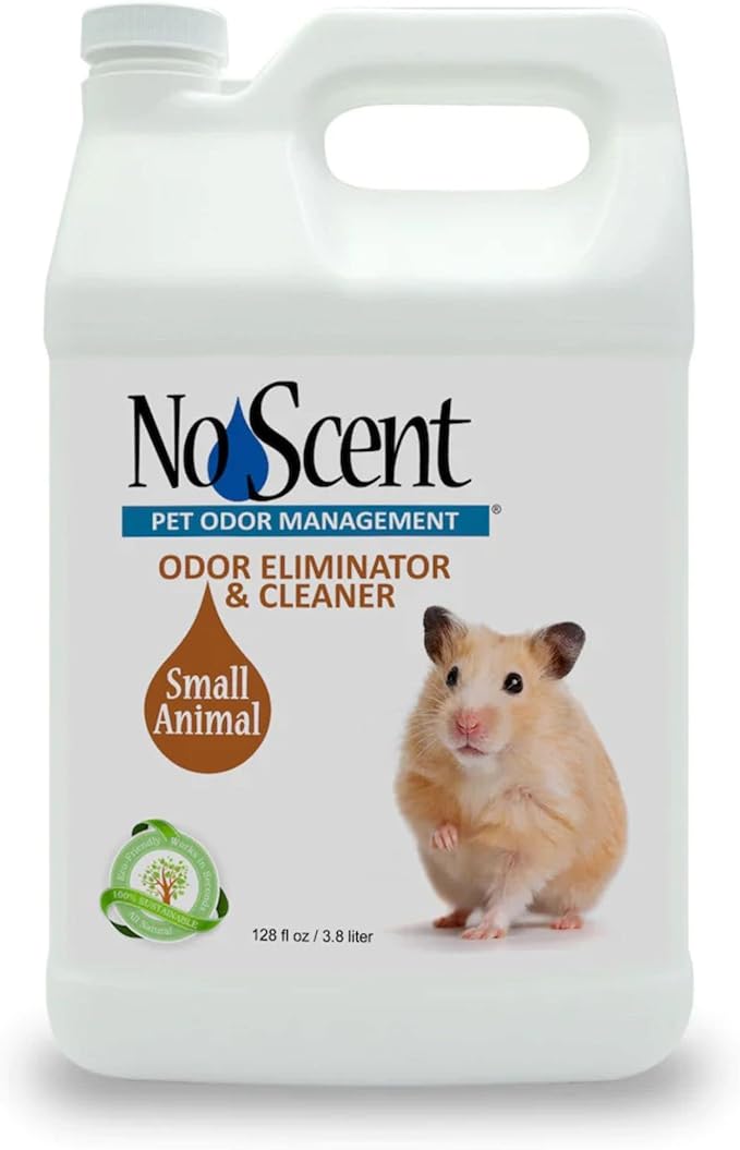 No Scent Small Animal Guinea Pig Cage Cleaner | Hamster & Rabbit Habitat Pet Odor Spray (128 Fl Oz / 3.8 Liter)
