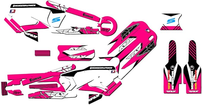 12eDRIVE Fly Racing Pink Senge Graphics Kit Compatible with Stacyc