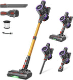 Cordless Vacuum Cleaner, 550W 50KPa 45Mins Vacuum Cleaners for Home, Self-Standing Stick Vacuum with Anti-Tangle Brush & LED Display for Hardwood Floors, Carpet, Pet Hair, Car