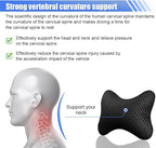 2PCS Car Headrest Pillow, Breathable Leather Car Neck Pillow, Soft Cloud Silk Cotton Neck Support Relief Cushion, Comfortable Automotive Seat Head Rest Pad for Driving Fatigue Relief (Black)